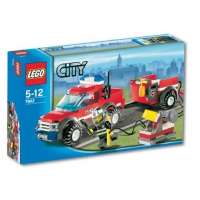 Lego – City – jeu de construction – Le 4*4 des pompiers et sa remorque